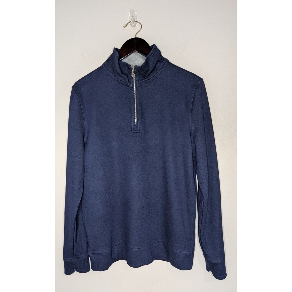 Twillory Men Size M Tailored Performance 1/4 Zip Sweater Navy Blue Pullover Golf